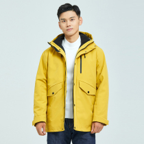 2021 winter mid-length stormtrooper mens three-in-one detachable velvet thick waterproof breathable mountaineering jacket