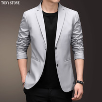  Hong Kong style hot-free casual suit mens single-piece top spring and autumn Korean version of the trend slim-fit thin Ruffian handsome suit jacket men