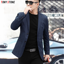  Handsome casual suit mens top one-piece spring Korean version of the new trend British style blazer slim-fit thin section