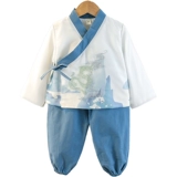 Детское ханьфу подходит для мужчин и женщин, костюм, комплект, осеннее, китайский стиль