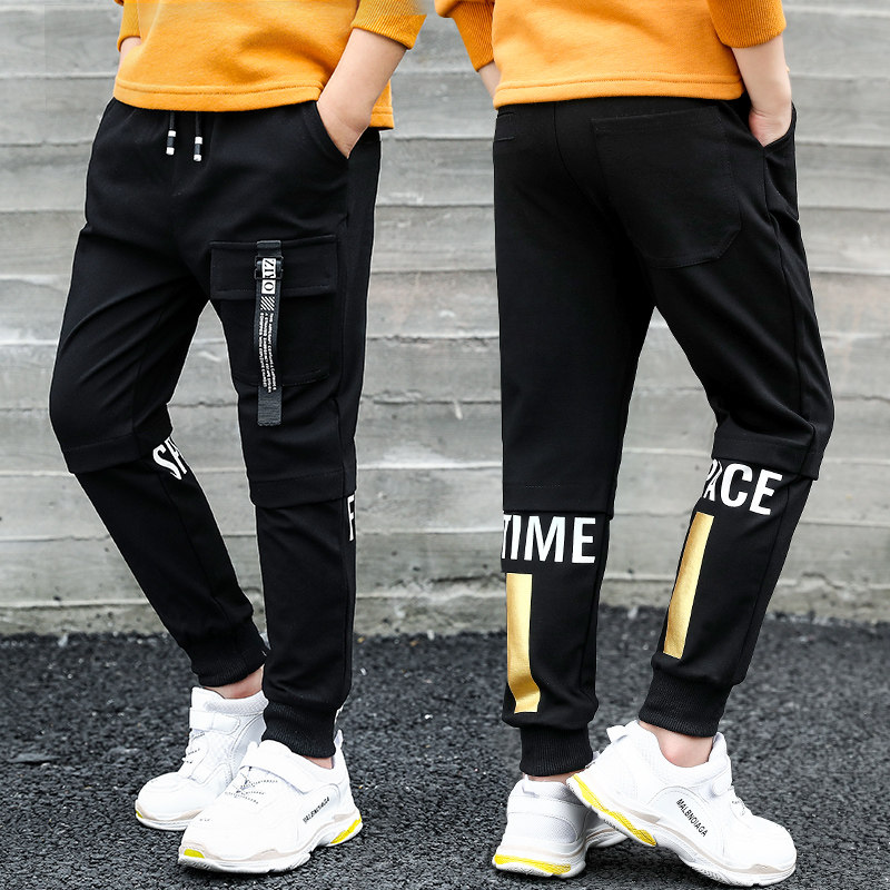Children's wear boy's autumn pants 2021 new spring and autumn middle and big boys casual sports trousers Korean style trendy