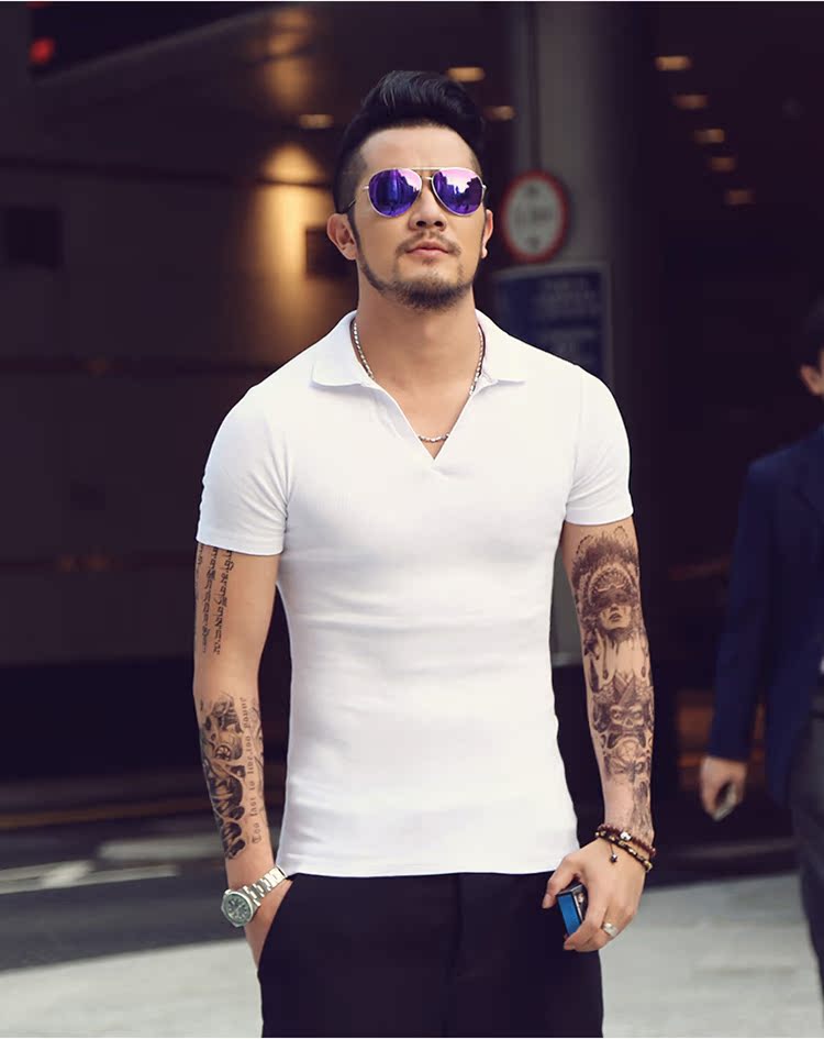 Mùa hè mới phong cách Cotton đứng cổ áo sơ mi polo nam Màu rắn lọt khe vạt áo ngắn tay Paul PL005 áo polo có cổ