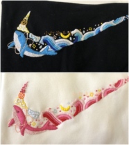 nike hand embroidered diy to hook whale self-embroidered couple T-shirt to send boyfriend a friend 520 presents