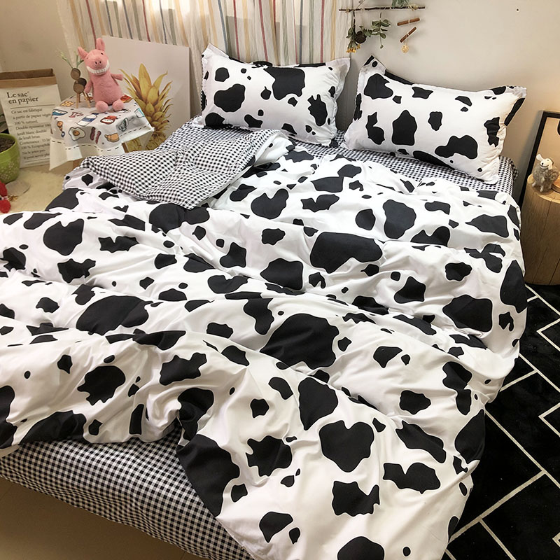 Simple net red 1 5 bed four-piece set 1 8 2 0 quilt quilt cover sheet student dormitory 1 2 m three-piece set 4