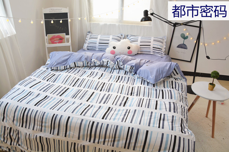 Hàn quốc 1.2 m ký túc xá sinh viên giường đơn ba mảnh mùa hè bộ đồ giường linen 1.8 m quilt cover bốn mảnh