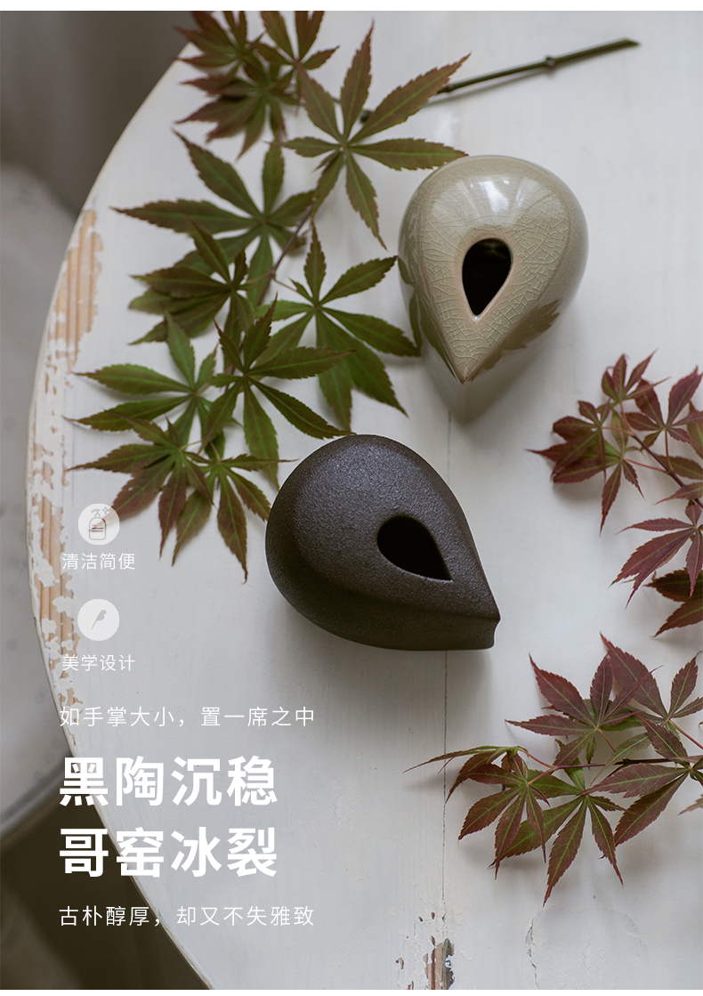 Japanese zen and creation of the elder brother of the black pottery up vase floral outraged home furnishing articles manually restoring ancient ways creative ceramic vase