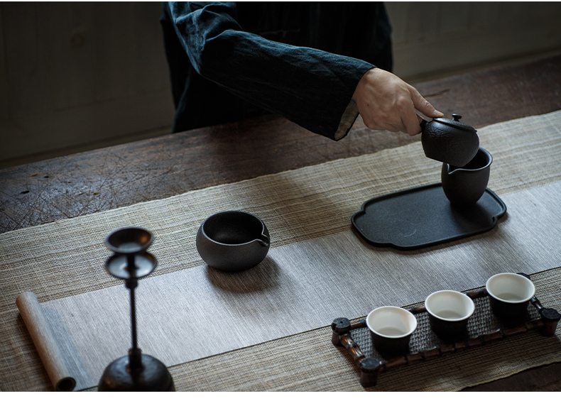 Restoring ancient ways and creation of black pottery cup wash to elder brother up with Japanese household kung fu tea small tea ware accessories
