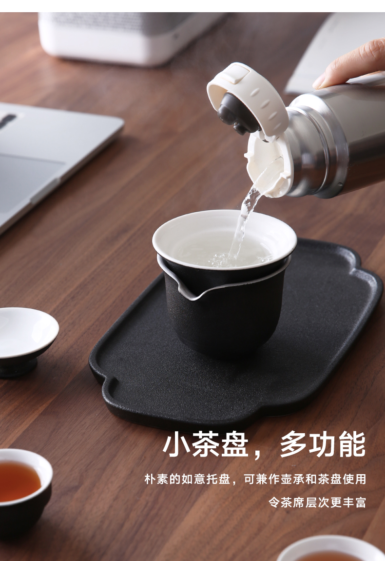 Ceramic tea tray was Japanese kung fu tea set contracted four seasons tea tray plate of mini dry storage tea tray rectangle bearing