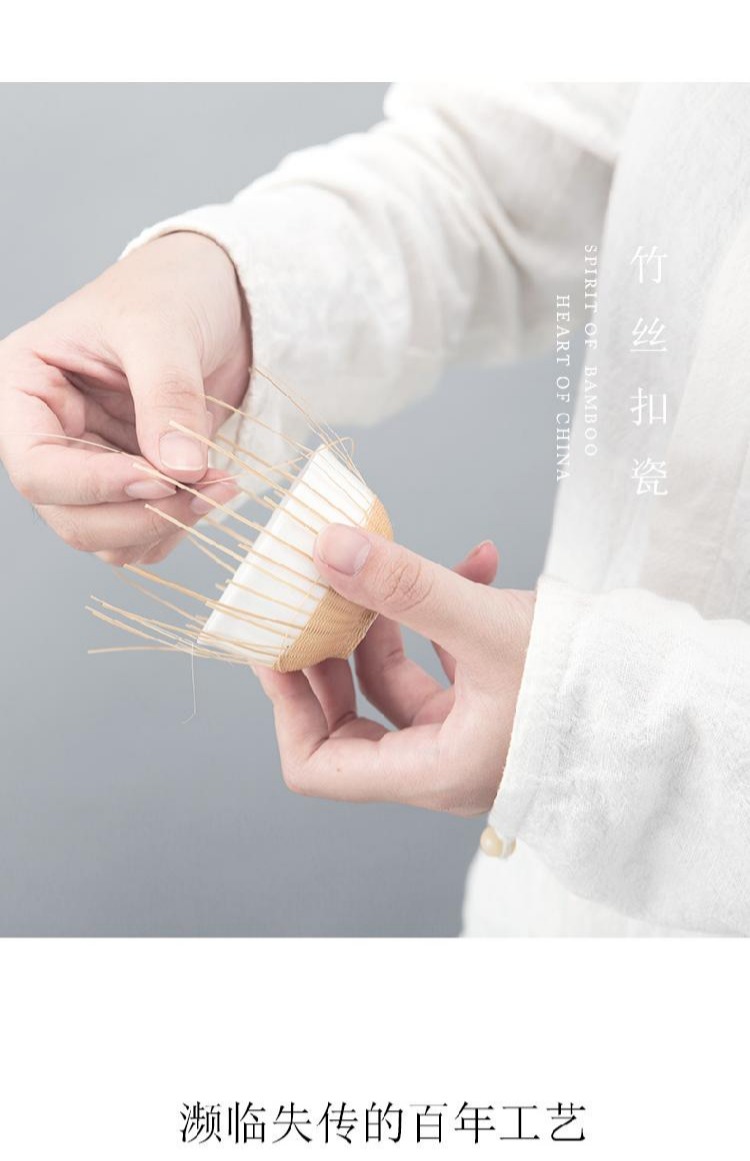 And creation of kung fu tea cup single cup bamboo states dehua white porcelain porcelain bowl with a cup sample tea cup masters cup