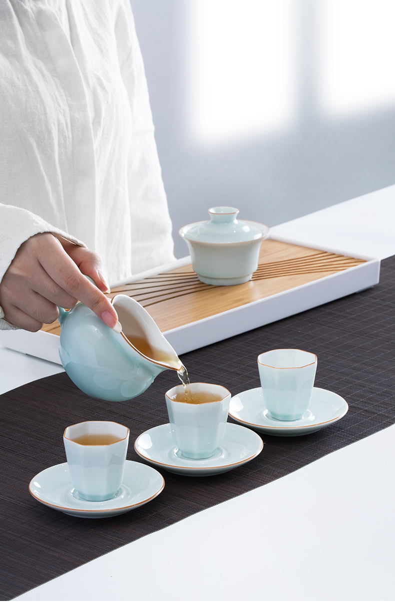 The Sample tea cup dehua porcelain octagon cup home of kung fu tea cups ceramic tea master single cups of tea cups