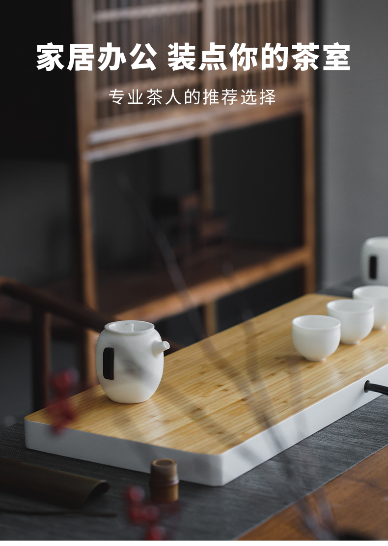 Heavy bamboo block solid wood tea tray is small household drainage type tea table I and contracted kung fu tea tea saucer dish