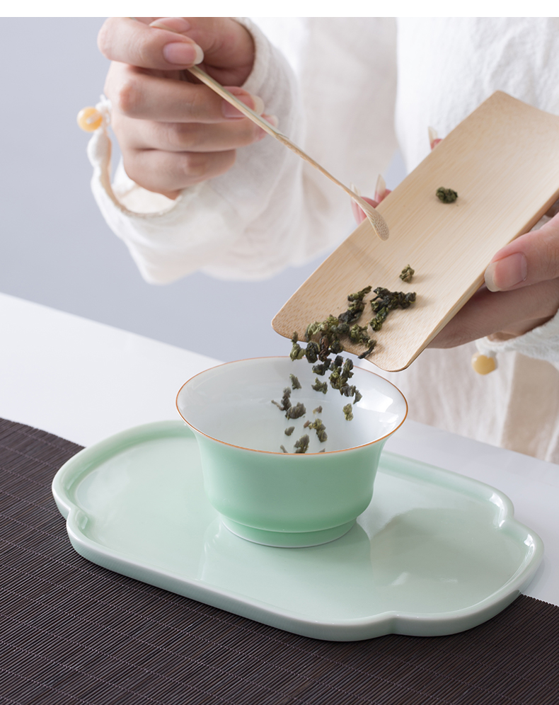 Ceramic tea tray was Japanese kung fu tea set contracted four seasons tea tray plate of mini dry storage tea tray rectangle bearing