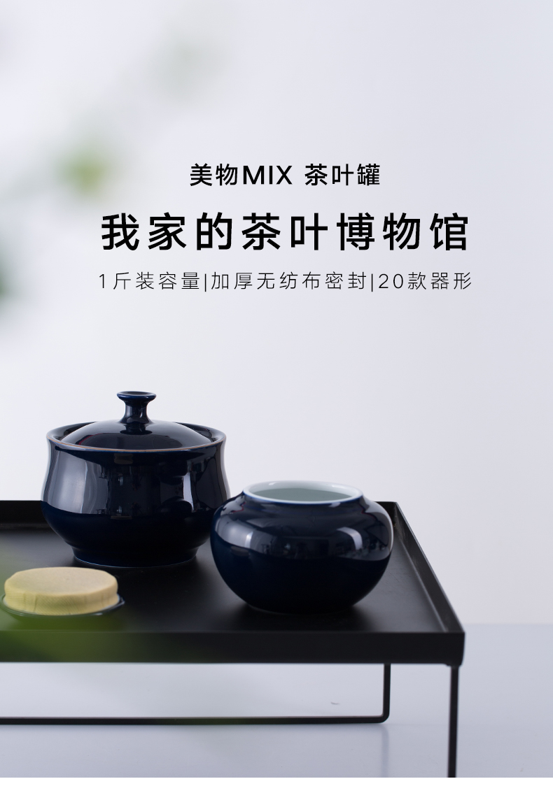 The creation of ceramic And portable mini small caddy fixings seal pot receives kung fu tea pu - erh tea POTS