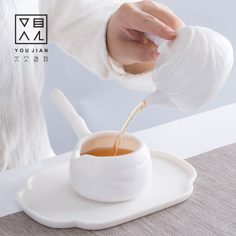 And creation of lateral teapot ceramic texture manual teapot kung fu tea set single pot of puer tea pot