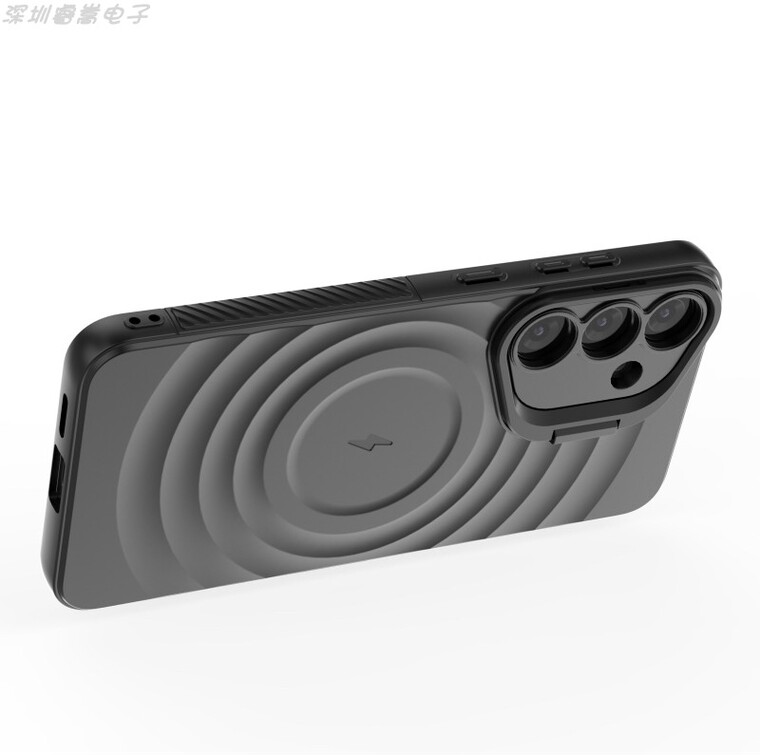 Matte Gray Concentric Circle MagSafe , , 14 Phone Case