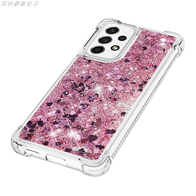 Transparent Clear Quicksand Girls Airbag Corner Protection Glitter Bling A13 5G, A23 5G, A33 5G, A53 5G, A73 5G Samsung Phone