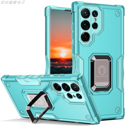 Light blue — Tough Shockproof Kickstand Function Hybrid Airbag Corner Protection S23, S23 Plus, S23 Ultra Samsung Phone Case