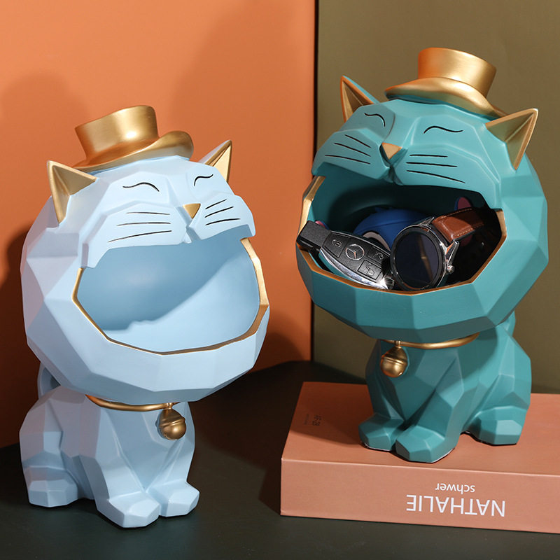 Creative Nordic Merchants Cat Swing Piece Home Living Room Bedroom Shoe Cabinet Decoration Hyun Guan Key Containing Box Jo Relocation Gift