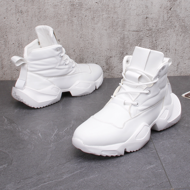 White High-Top Shoes for Men 2026 New Trendy Brand Height-Increasing Sports Casual Shoes Men's Thick-Soled Dad Shoes White High-Top Shoes for Men 2026 New Trendy Brand Height-Increasing Sports Casual Shoes Men's Thick-Soled Dad Shoes