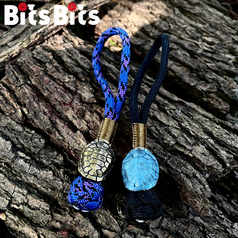 Pure bronze tortoise tortoise knife crash edc car keychain personality tide men diy umbrella rope military