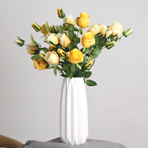 Nordic simple living room floral set Jingdezhen flower arrangement white ceramic vase flower Ware TV cabinet porch ornaments