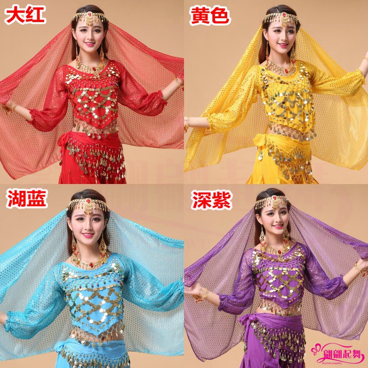 Mới Ấn Độ phụ kiện khiêu vũ biểu diễn trang sức múa bụng vòng cổ bông tai vòng đeo tay tiara đầu chuỗi khăn - Khiêu vũ / Thể dục nhịp điệu / Thể dục dụng cụ giày múa bale cho bé