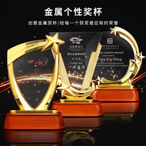 Trophy medals Customized Licensee Custom Shield New Metal Personality Creative Pentagon Crystal Medal