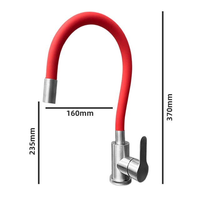 304 stainless steel hot and cold multi-color single cold water faucet kitchen sink vegetable basin bathroom cabinet basin universal rotation