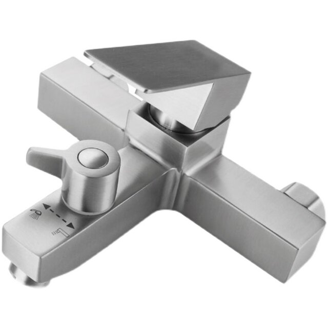 304 Stainless Steel Dual-Control Shower Mixer Valve Stylish Bathtub Bathroom Wall-Mounted Hot and Cold Faucet Set