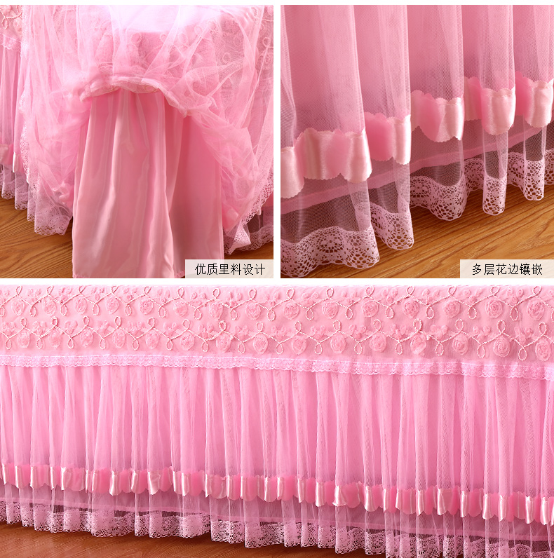 Jingning giường đêm váy công chúa ren một mảnh 1,8 m 1,5 m giường lanh bedspread Fitted Simmons nệm bảo vệ - Váy Petti drap giường có viền