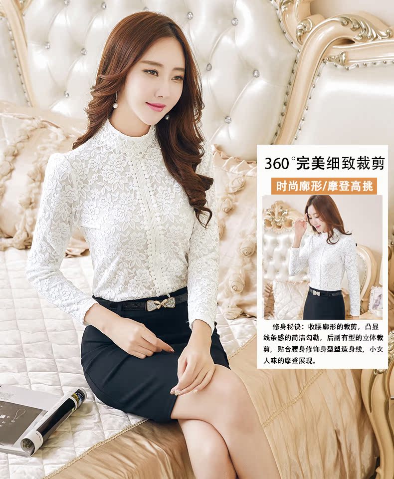 Mùa đông dày cỡ lớn cộng với nhung nhiệt đồ lót nữ bó sát cơ thể đơn mảnh dài tay ren cao cổ áo chạm đáy áo thu đông nam cao cấp