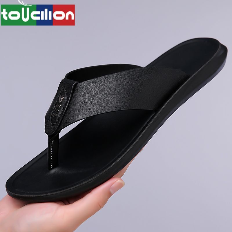 Tusilong New Men's Waterproof Flip-Flops, Genuine Men's Summer Lightweight Outdoor Sandals, Odor-Resistant Sandals