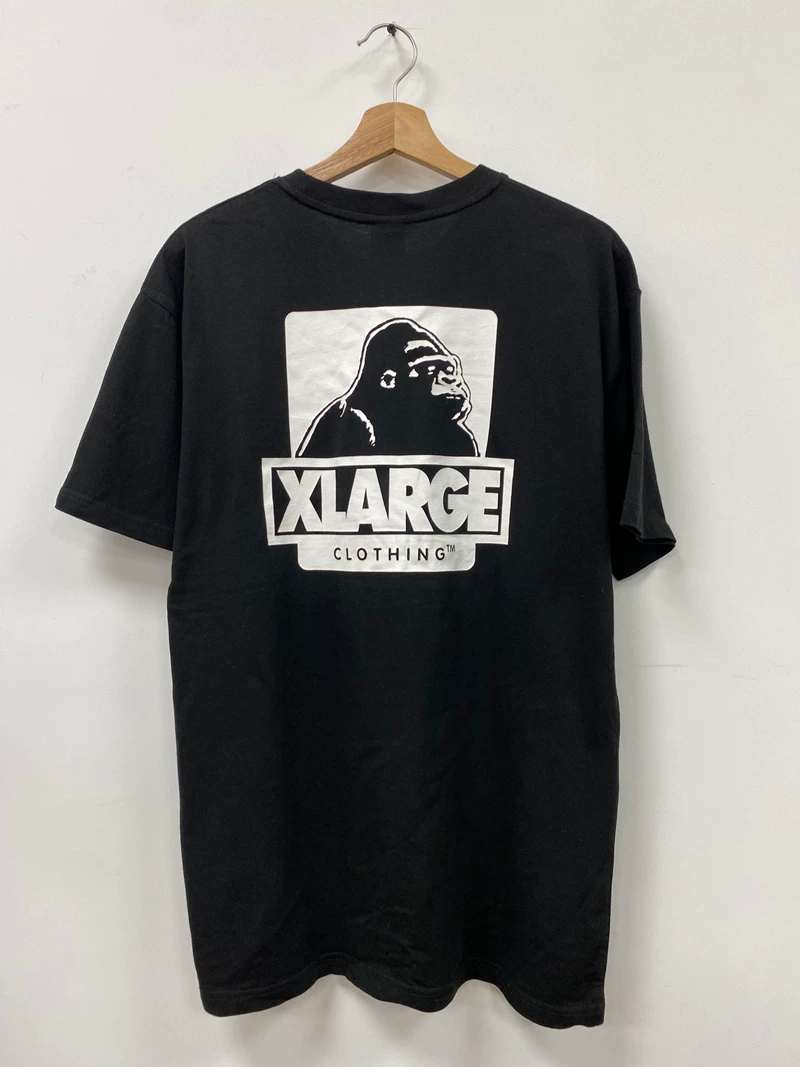 AU X-LARGE 91 текст футболка классическая макака летнее короткие рукава улица стиль