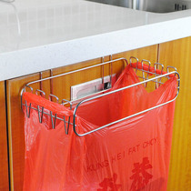 Hanging sorting garbage rack 304 stainless steel garbage bag rack trash can kitchen cabinet door Garbage Bag Hanger