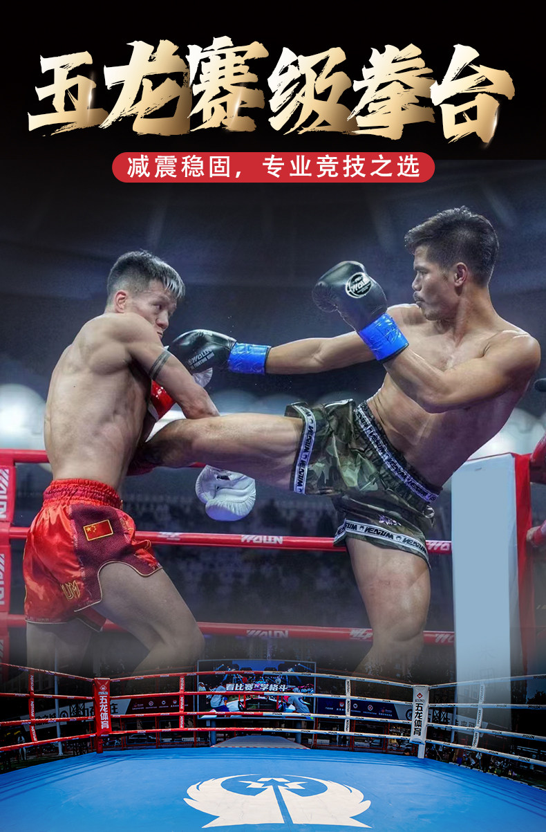 ринг 五龙拳击擂台比赛标准落地拳台散打擂台武术训练综合格斗定制 Wolon