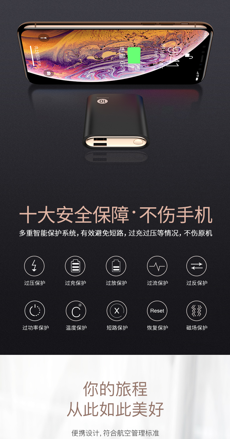 Tulas sạc kho báu không dây Bộ sạc Apple X chuyên dụng sạc nhanh sạc nhanh 8 đi kèm với dòng điện thoại di động iPhone XSMax điện thoại di động iPhoneX kê mini 8P nữ XR graphene máy bay