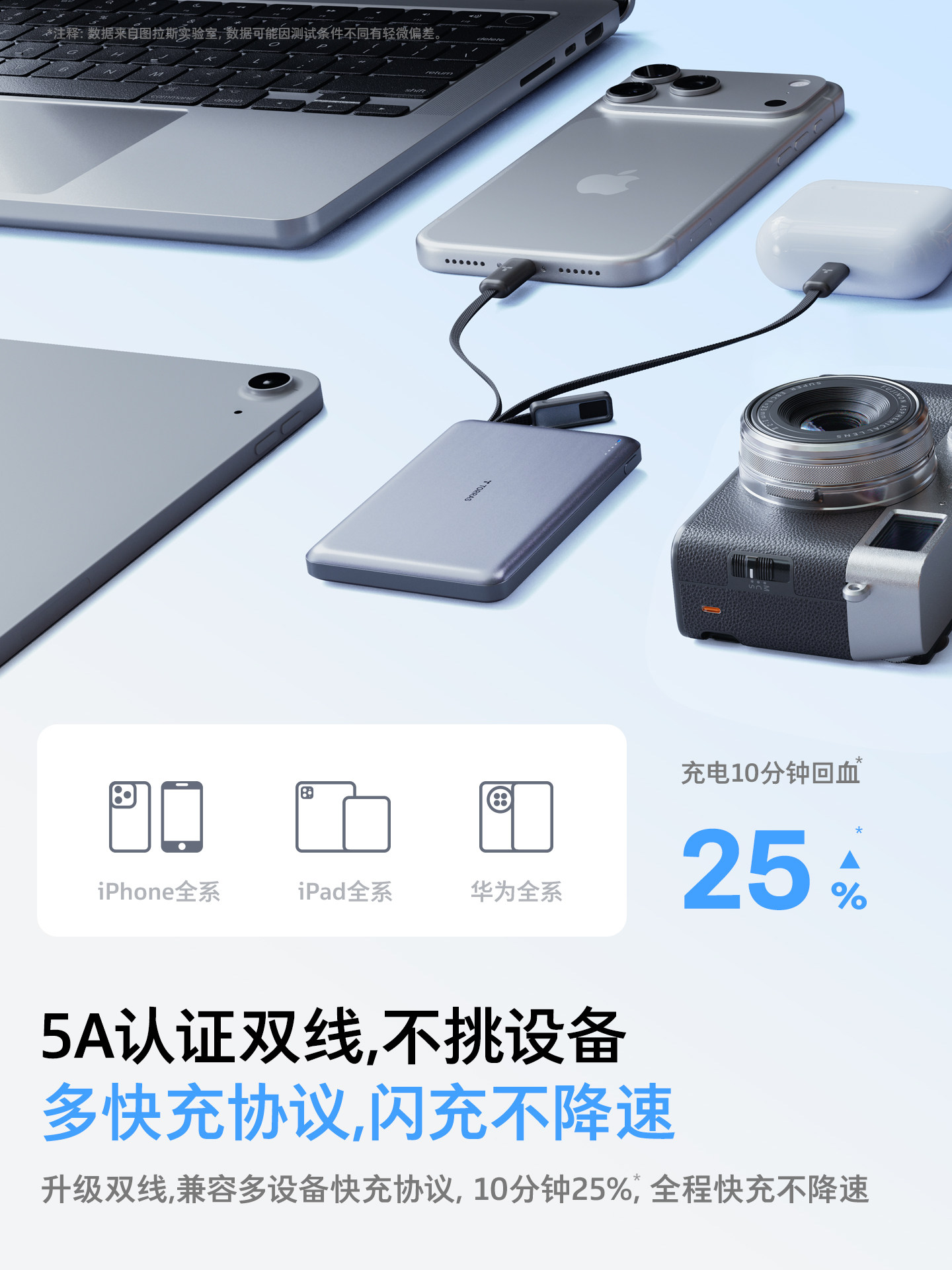 Turas Comes with a Dual-Port Little Cloud Treasure 2026 New Model Power Bank, 3C Certified, Suitable for Use on Airplanes, Compatible with Apple 17 and Xiaomi, Ultra-Thin, Compact, Portable, Fast-Charging Mobile Power Supply, Official National Standard, Large Capacity