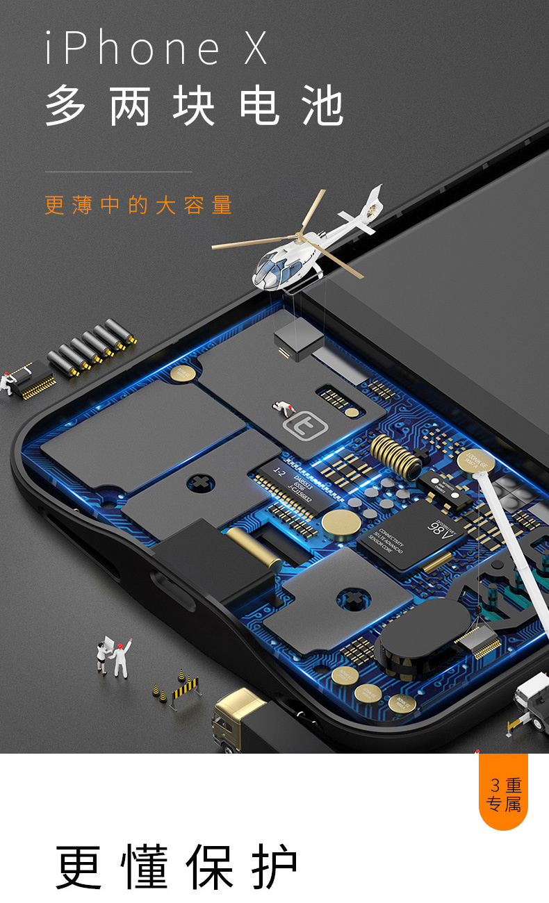 Tulas quay lại sạc pin kho báu Apple X pin iPhoneX trở lại loại sạc điện thoại di động vỏ iPhone X chính hãng siêu di động không dây siêu mỏng điện thoại dung lượng lớn điện trở lại thiết bị đặc biệt