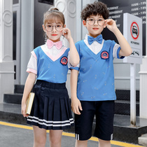 Kindergarten garden clothes summer new short sleeve two-piece English style primary and secondary school uniforms childrens sports class uniforms