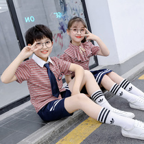 Kindergarten garden clothes summer new boys and girls short-sleeved shirts school uniforms for primary and secondary school students Academy style class uniforms