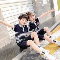 Kindergarten garden dress summer new girl dress boy short sleeve school uniform primary and secondary school students college style class uniform