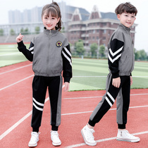School uniform for primary school students Spring and autumn and winter childrens kindergarten garden suit suit for boys and girls sports British College wind class suit