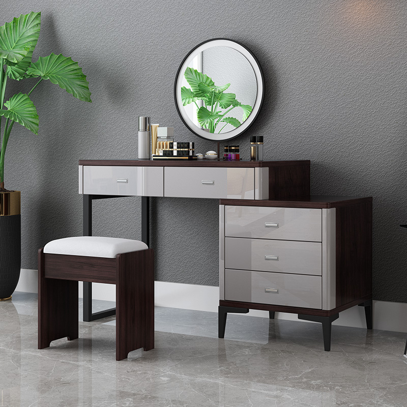 Italian minimalist light luxury dressing table paint bedroom simple modern dressing table net red storage cabinet one with lamp