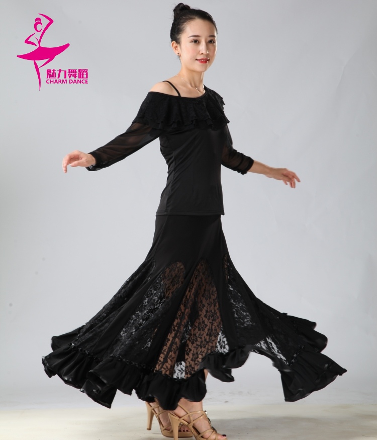 Lace modern dance dress National standard dance skirt Skirt Social dance skirt Waltz dress Square dance dress