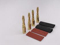 TAULSSEN pure copper gold plated 4mm banana plug bookshelf box speaker line socket welding-free heat shrinkable tube