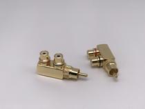 TAULSSEN pure copper Lotus audio and video three-way one point two RCA one male 2 female socket AV adapter
