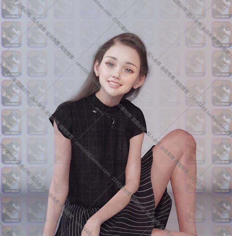 图片[2]-daz3模型 美丽欧美漂亮女孩模特 角色设计+发型 IM包G8-cg男孩