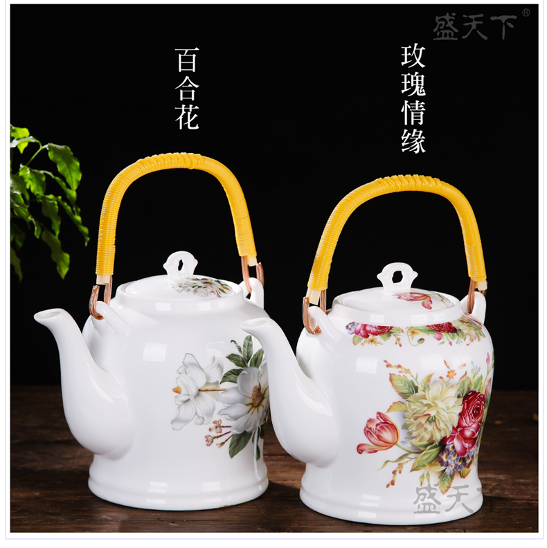 Jingdezhen ceramic teapot large girder pot teapot large - capacity cold filter single pot of cold water kettle CiHu