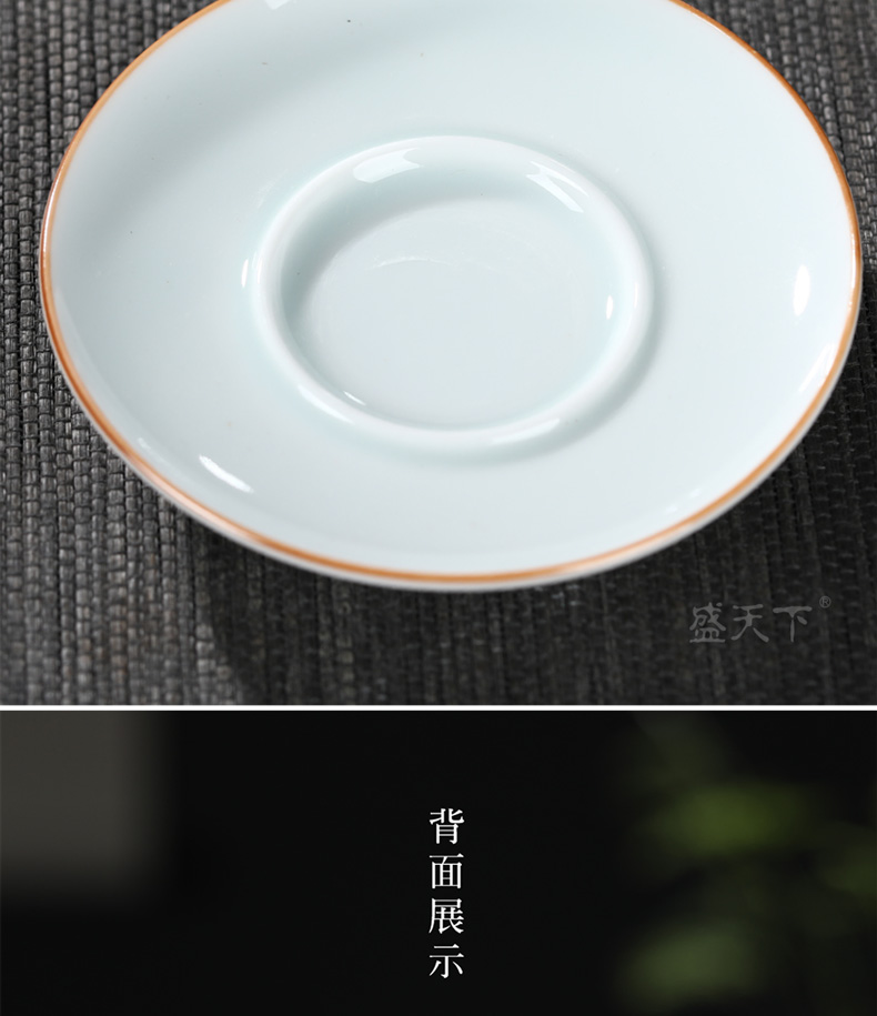 Jingdezhen ceramic tureen single bluish white porcelain tureen only three to use hand grasp the hand - made kung fu tea tea tea bowl