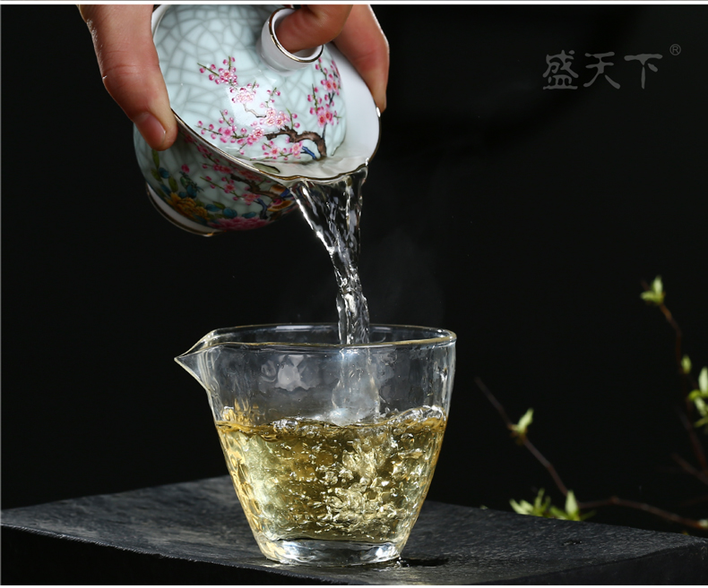 Jingdezhen ceramic only three tureen tea bowl of kung fu tea tea worship finger bowl medium bowl cups of tea